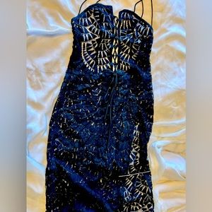Michael Costello Revolve X  black lace dress size medium
